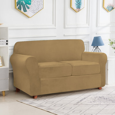 Housse pour causeuse à coussins carrés extensible et moelleuse Hearston