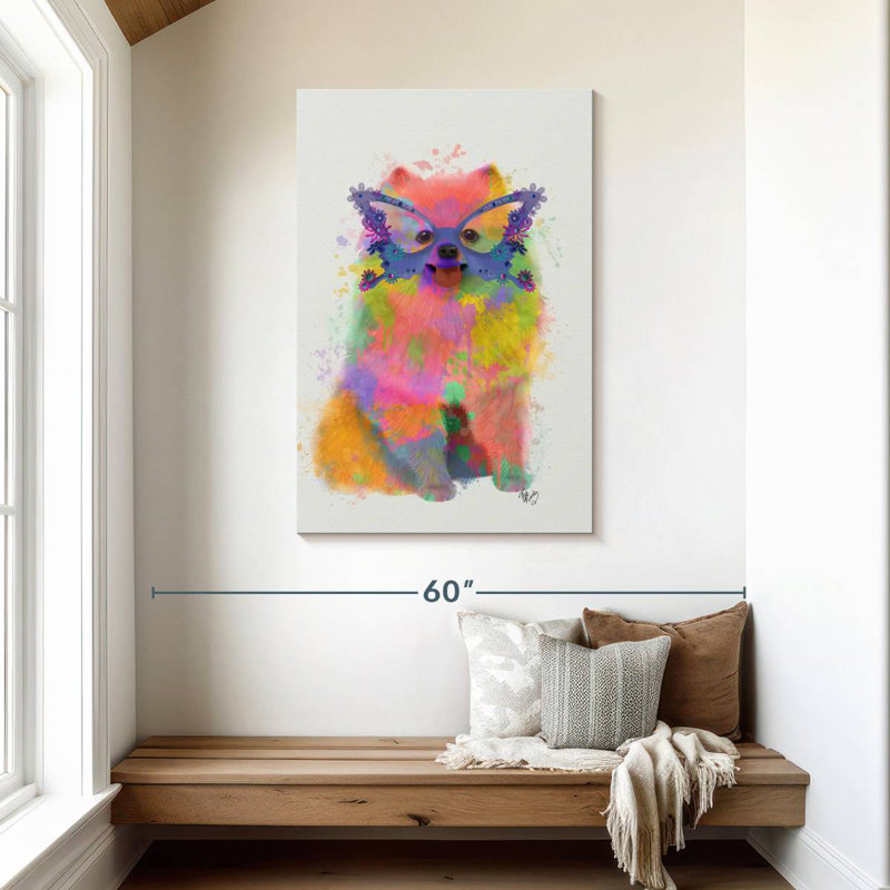 Brampt Rainbow Splash Pomeranian, 45" H x 30" W