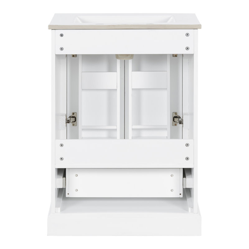24"Bathroom Vanity with Sink, White, 24"