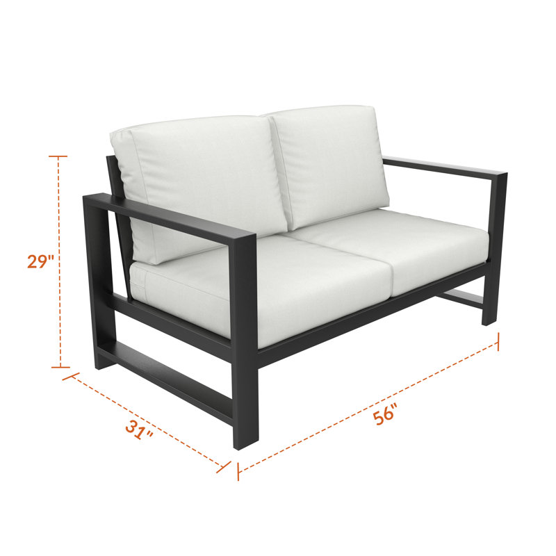 Causeuse d'extérieur Oltjana avec coussins Sunbrella®, Toile naturel