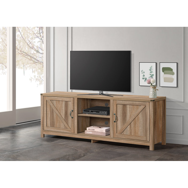 Kaillan Unfinished TV Stand for TVs up to 75", Rustic Oak, 59"