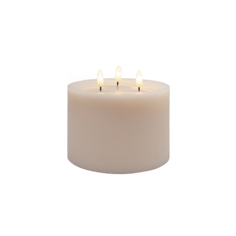 Petite bougie sans flamme 3 mèches, Rose