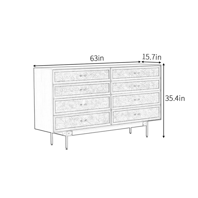 Buffet luxueux rétro de style français, Brun / Noyer