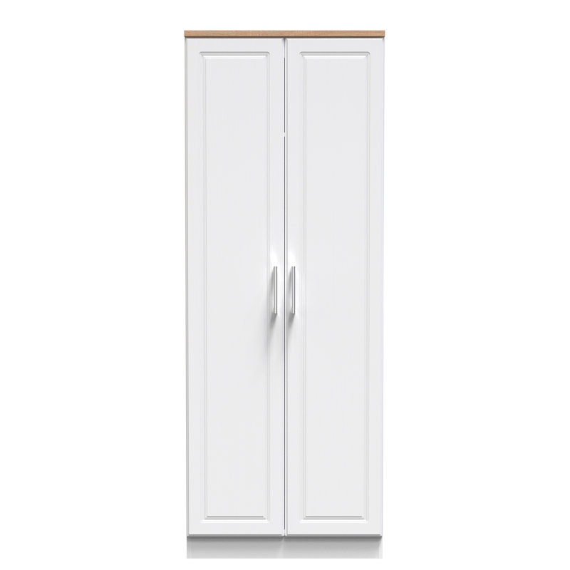 Aalysia Manufactured Wood Wardrobe, White Ash/Modern Oak