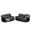 Housse inclinable extensible, fauteuil inclinable noir à 5 places avec console centrale et porte-gobelets, stable pour des housses de repos confortables, conception à deux niveaux orientée confort