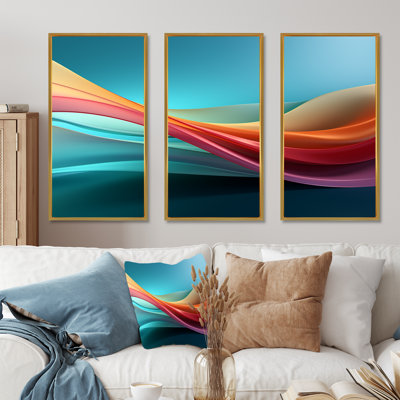Ensemble de salon Rainbow Colours Symphony III - Abstract Shapes