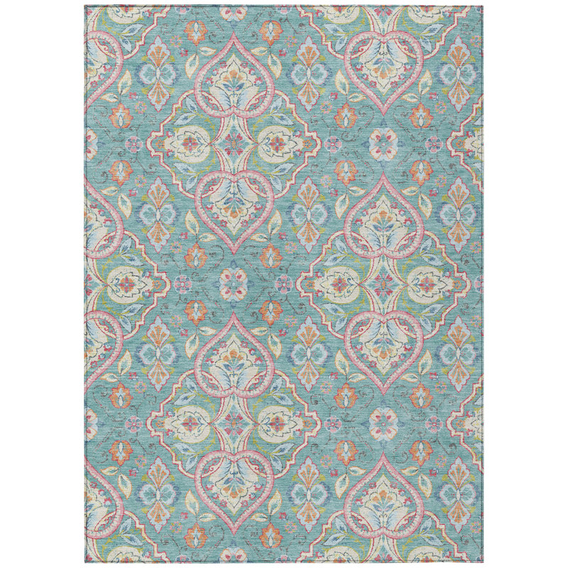 Tapis bohème intérieur / extérieur lavable à la machine Husby ACN2207, Rectangulaire 8 pi x 10 pi