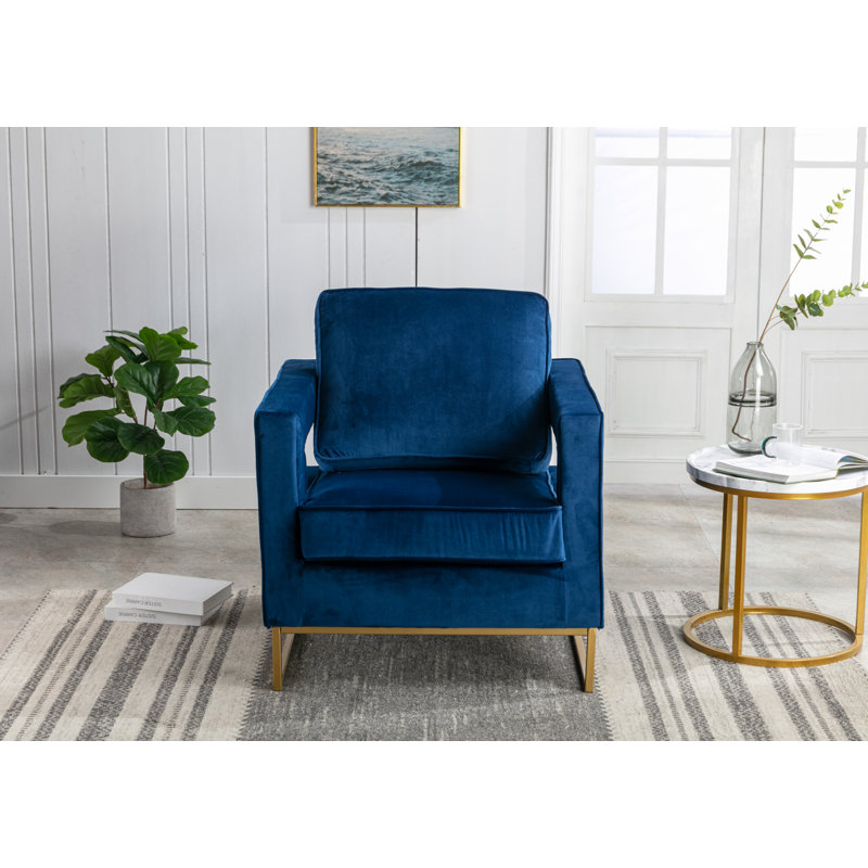 Velvet Armchair, Blue