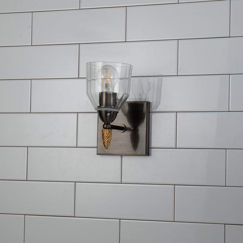 Fun Finial 1 Light Wall Sconce In Chrome, Dark Bronze/Gold