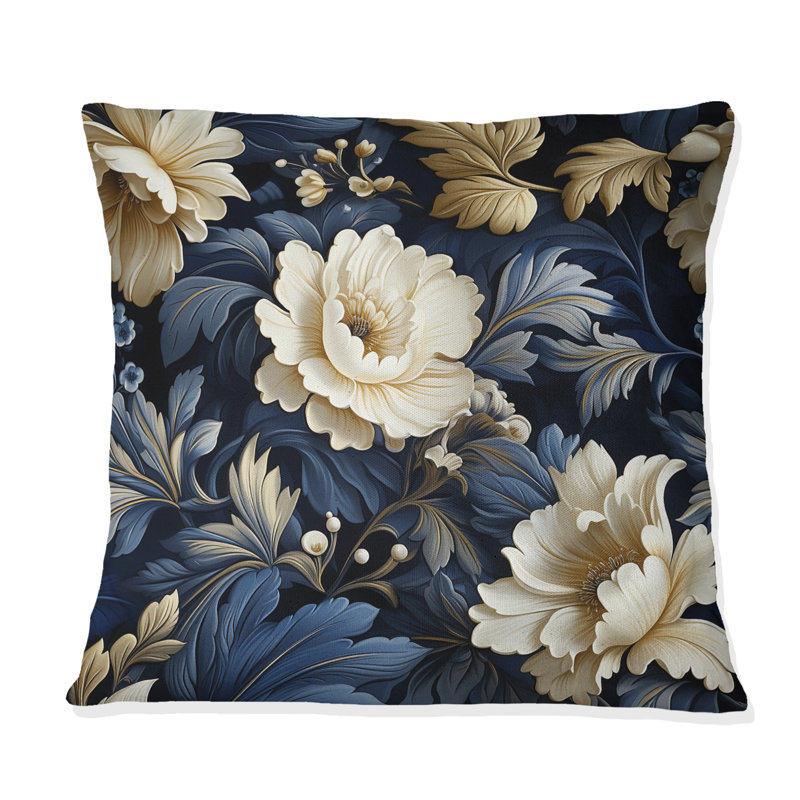Coussin décoratif à motif floral victorien Regal, H 16 po x l 16 po