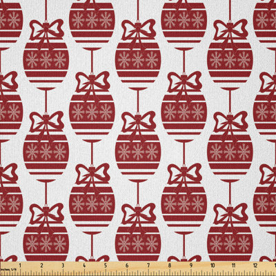 Fabric by the meter, ornamental Christmas, white ruby, 10m (230 x 1000cm)