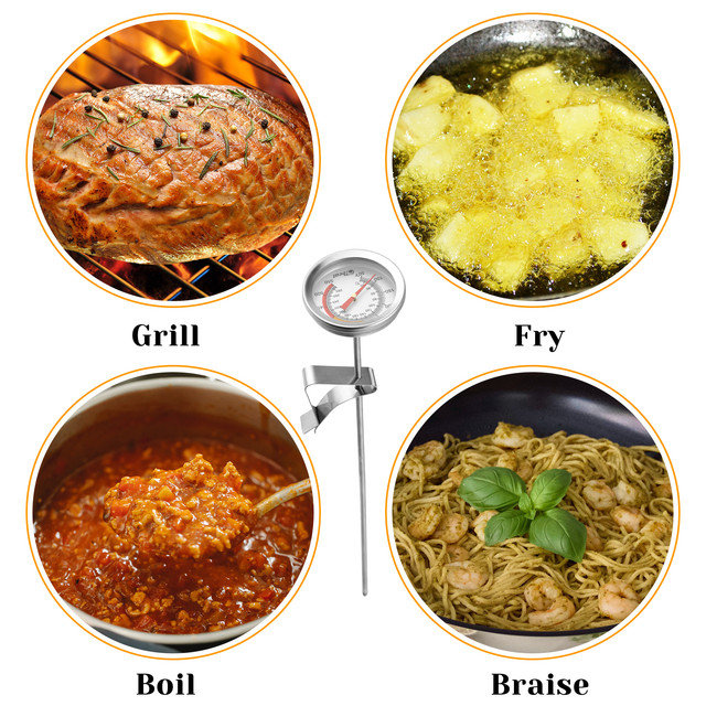 12 Barbecue Deep Fry Thermometer - Instant Read Dial Thermometer