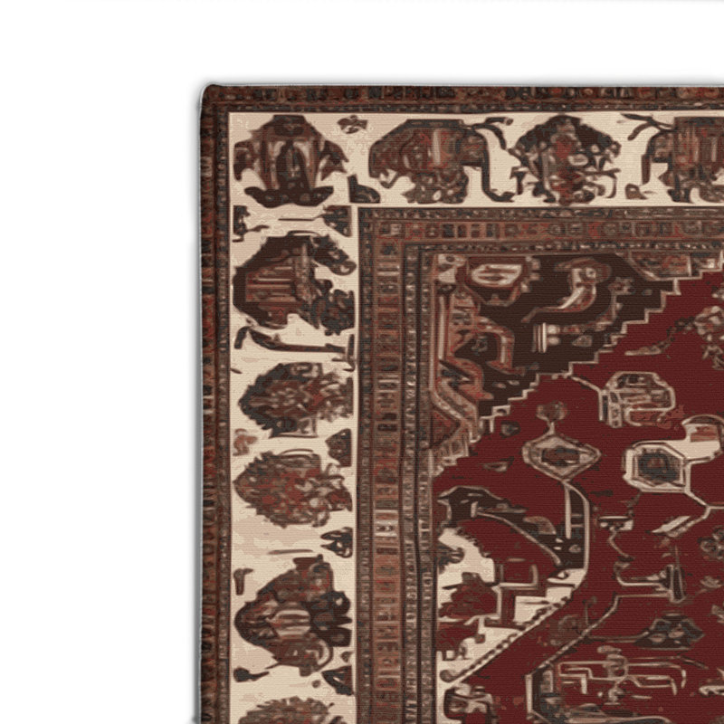 Tapis d'intérieur et d'extérieur brun Persian, Rectangulaire 2 pi x 3 pi