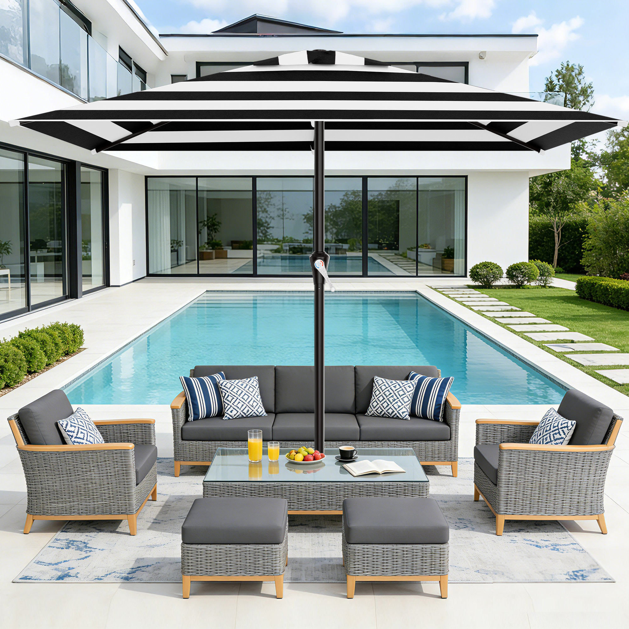 heavy duty umbrella for patio table Outsunny Heavy-Duty Weighted Base with Tray, Wheels & Handles and 176lbs Capacity, Black Round market patio umbrella with 30 tilt for easy PURPLE LEAF Luxury Market Umbrella