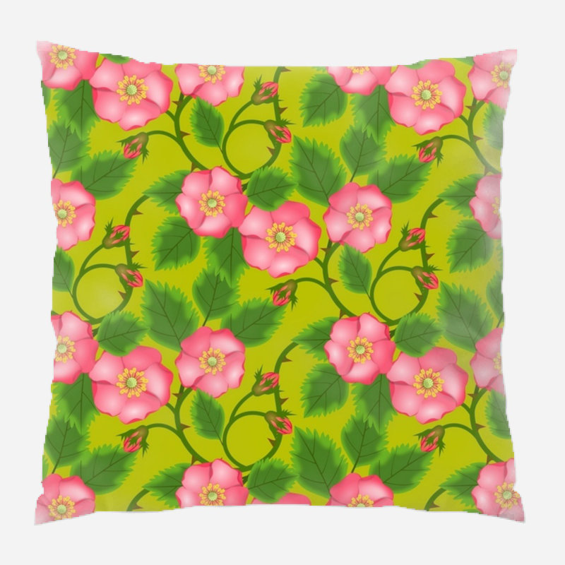 Coussin roses, Intérieur
