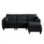 Canapé modulaire en chenille noir de 85 pouces, canapé en L en forme de L avec repose-pieds de rangement, combinaison de bricolage pour le salon-249584270