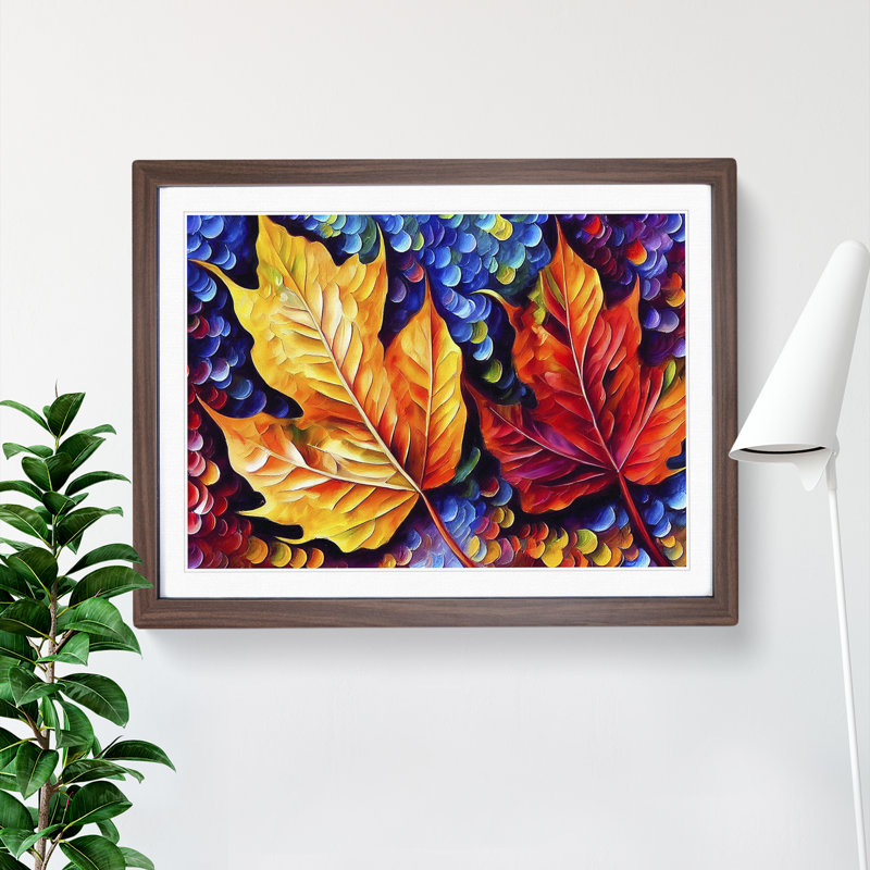 Glimmering Leaf Vol.1 - Framed Print, 46cm H x 64cm W x 2cm D, Walnut