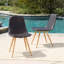 Chaise de salle à manger avec pieds recouverts de poudre-377318501