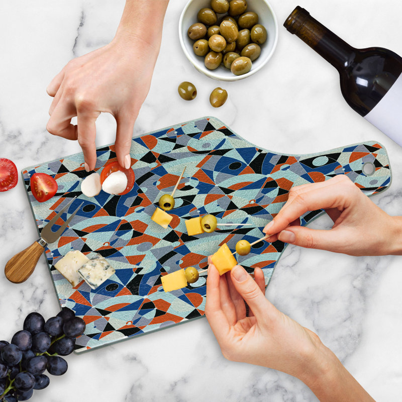 Multicolore, planche à découper en verre trempé Ambesonne