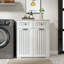 Armoire à linge avec 2 paniers à linge amovibles et 2 tiroirs