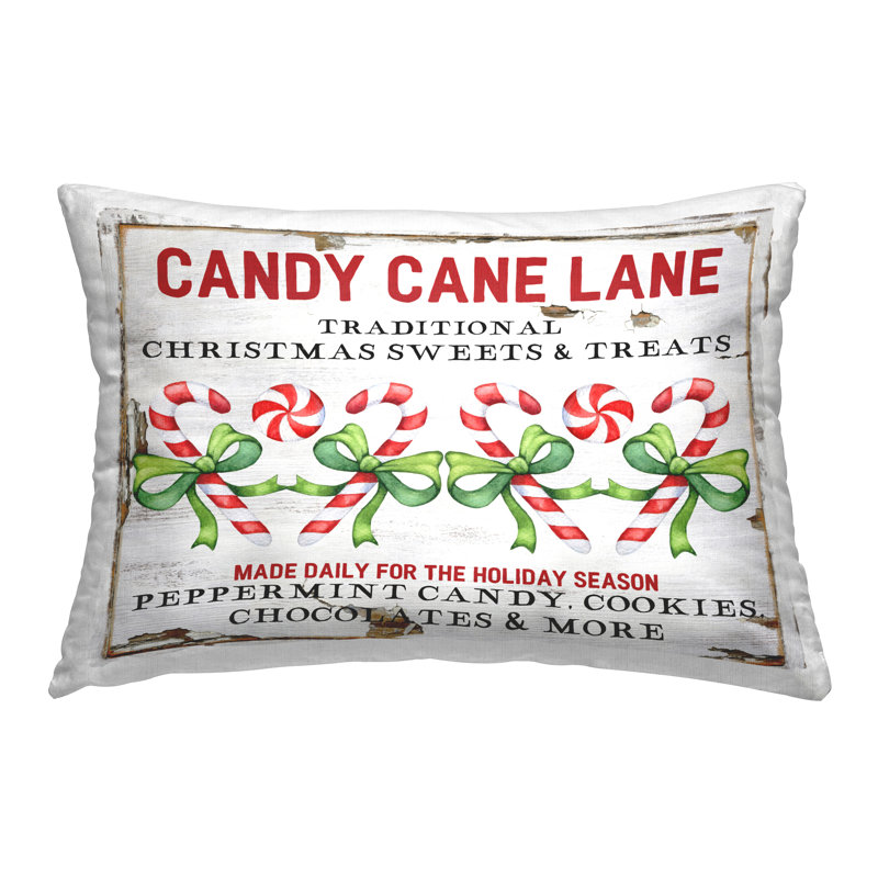 Coussin décoratif imprimé Candy Cane Lane