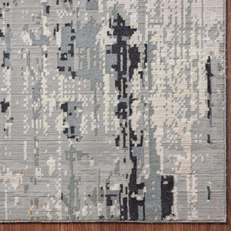 Tapis gris Bliss, Tapis de couloir 2 pi 6 po x 10 pi