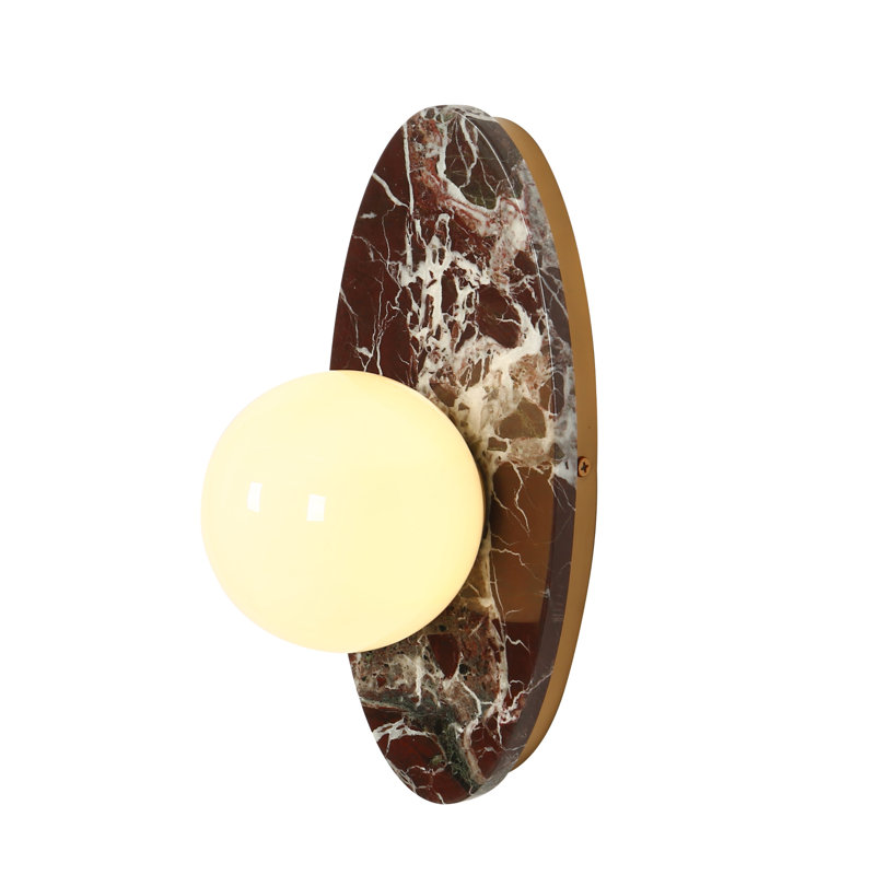 1-Light Dimmable Milky Glass Wall Sconce