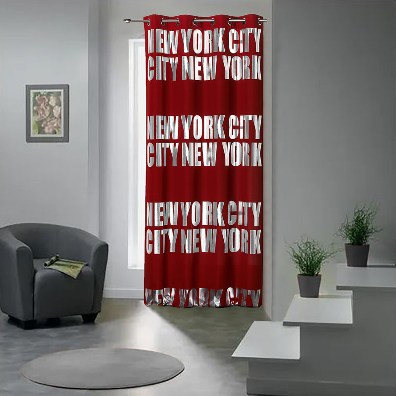New York Blackout Curtain Single Panel, Red