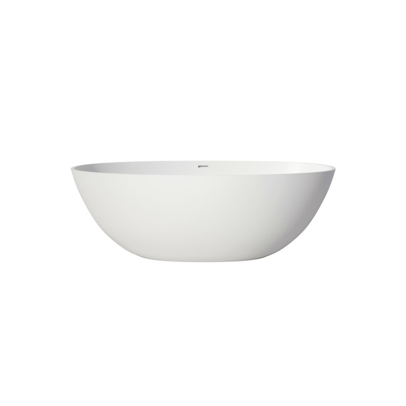 Premium Solid Surface Deep Soaking Bathtub, White