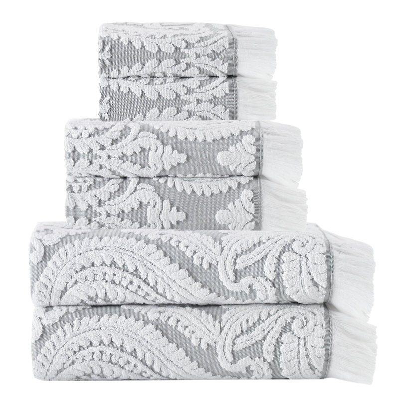Ensemble de 6 serviettes en coton Devon, Argent