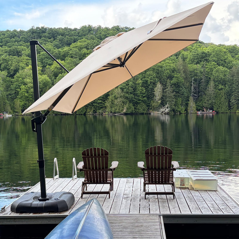 244cm Cantilever Parasol Outdoor Large Parasol Square Cantilever Yard Sun Parasol