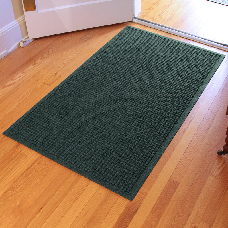 WaterHog Squares Indoor Outdoor Door Mat, Rectangle 3' x 5', Evergreen