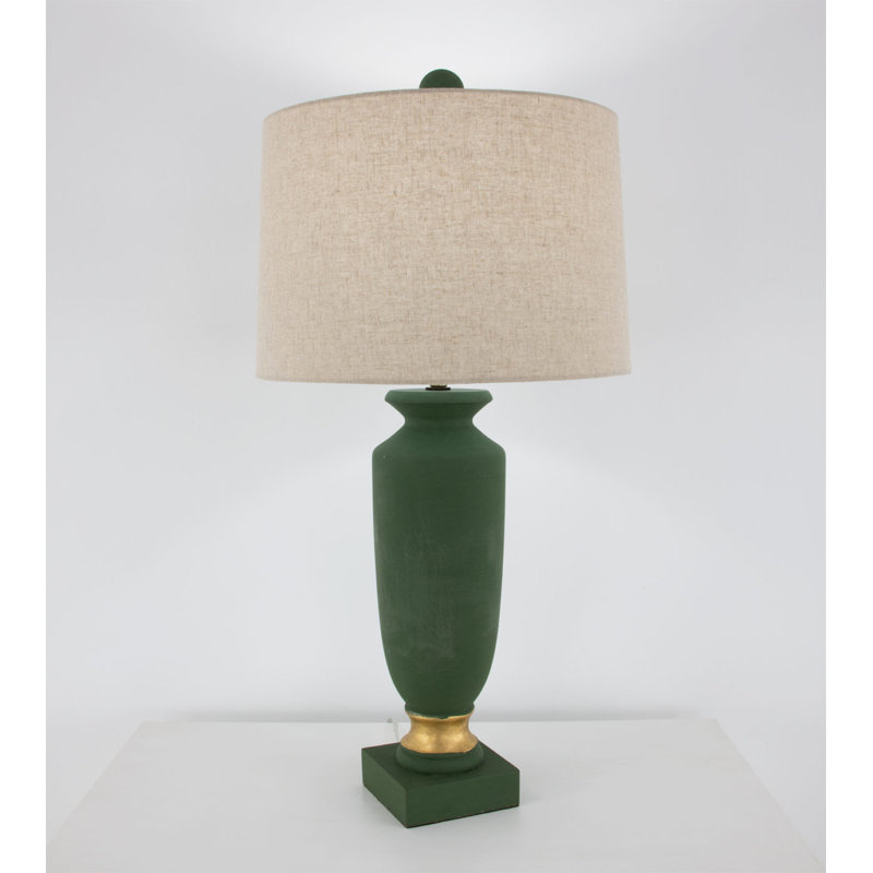 Emmylou Table Lamp, Emerald Green/Gold, Brown