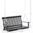 Hanging Porch Swing Chair Of , 2 Black Garden With 440Lbs Capacity, Slatted For Fresh Air Time Backyard Relaxing