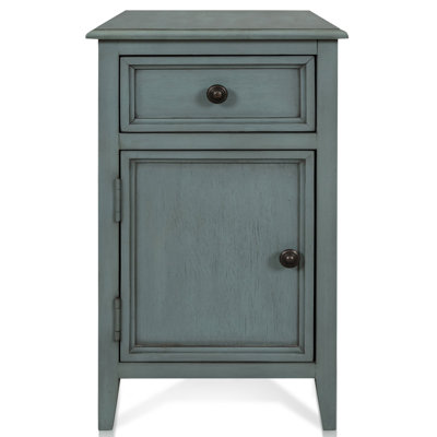 Table d'appoint avec tiroir et armoire - écume de mer vieillie