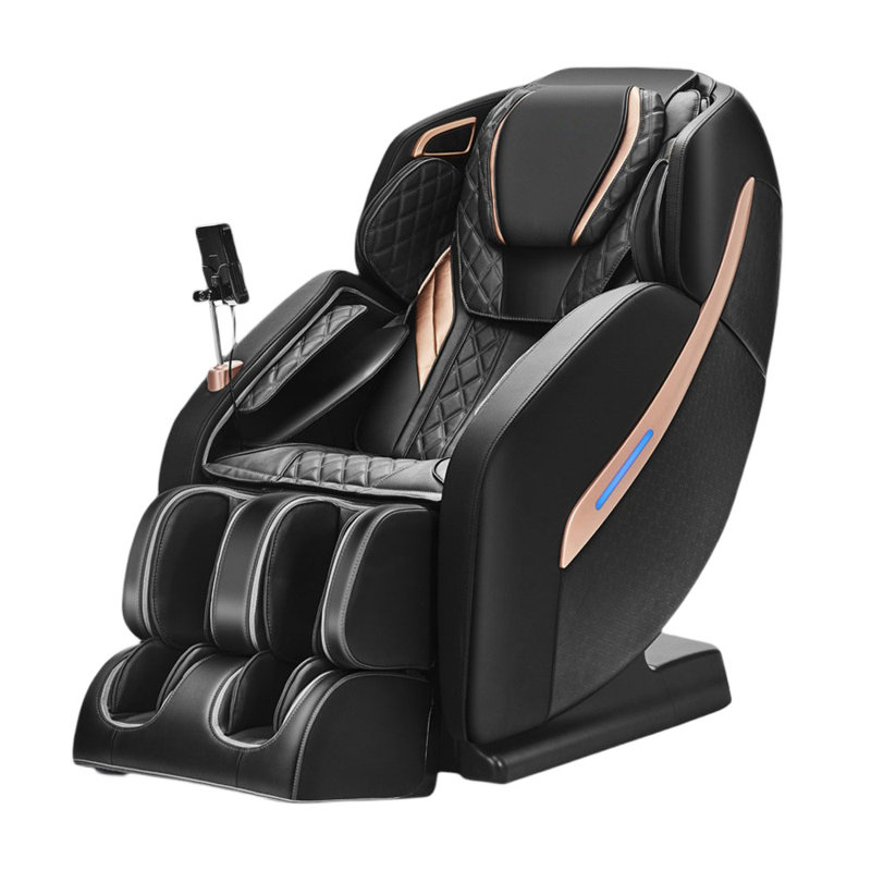 Fauteuil de massage chauffant, Similicuir noir
