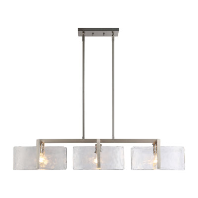 Luminaire pour îlot 3 lumières Golden Lighting Aenon en étain