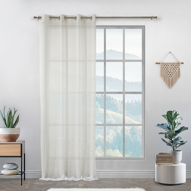 Panneau simple extra long et extra large en faux crépon Chifon, Blanc, L 100 po x L 180 po