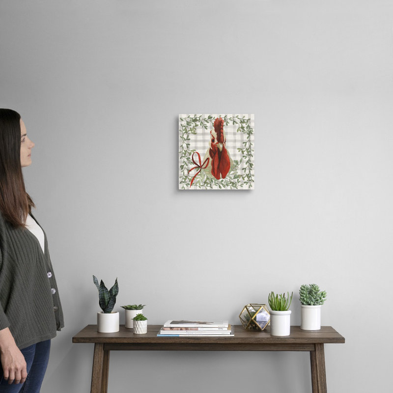 Une collection de Noël avec une agricultrice, reproduction d’art sur toile, Toile tendue, H 12 po x l 12 po x P 1,25 po