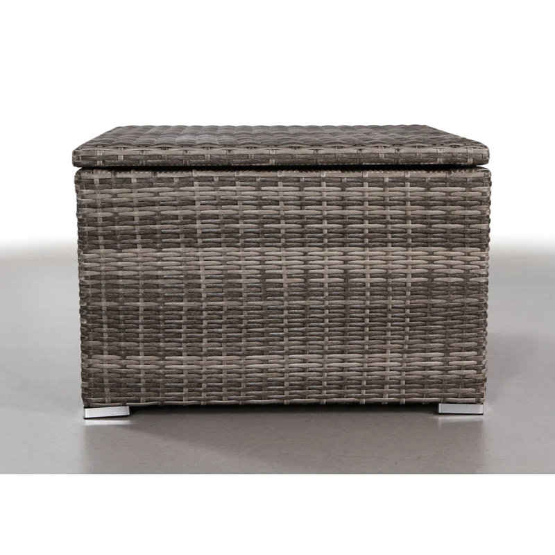 Table de rangement d'extérieur moderne - profondeur de 33 po, gris, antirouille, aucun assemblage requis avec rouille mixte, facile à entretenir