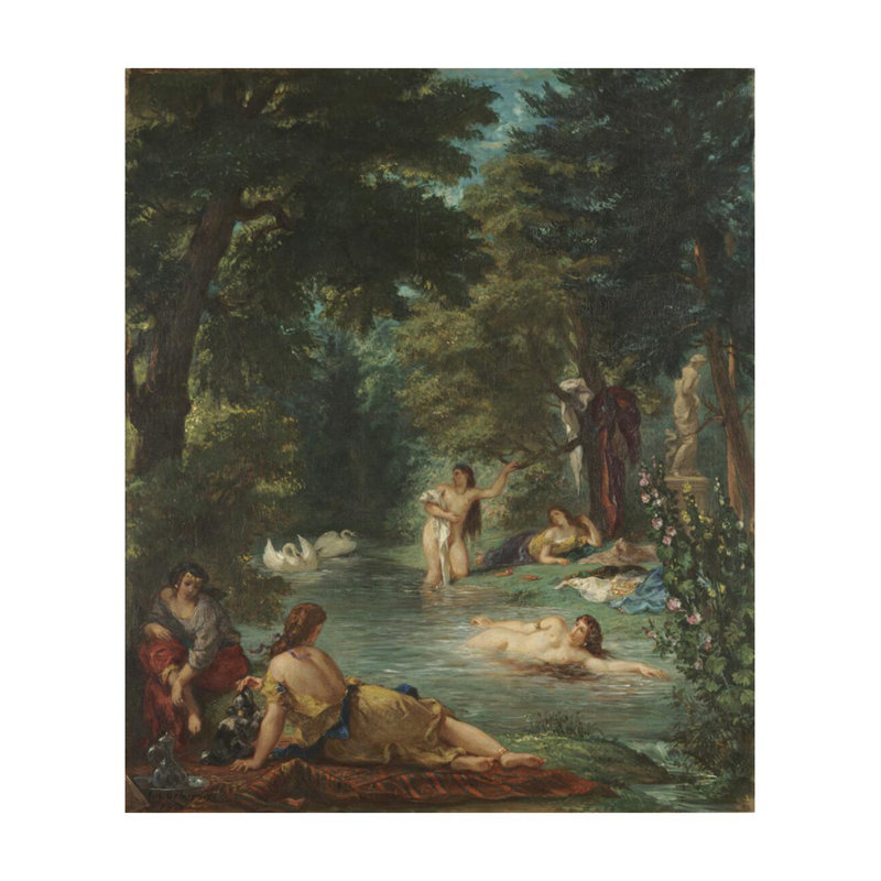 «Bathers» par Eugène Delacroix - Estampe numérique, H 28 po x l 22 po