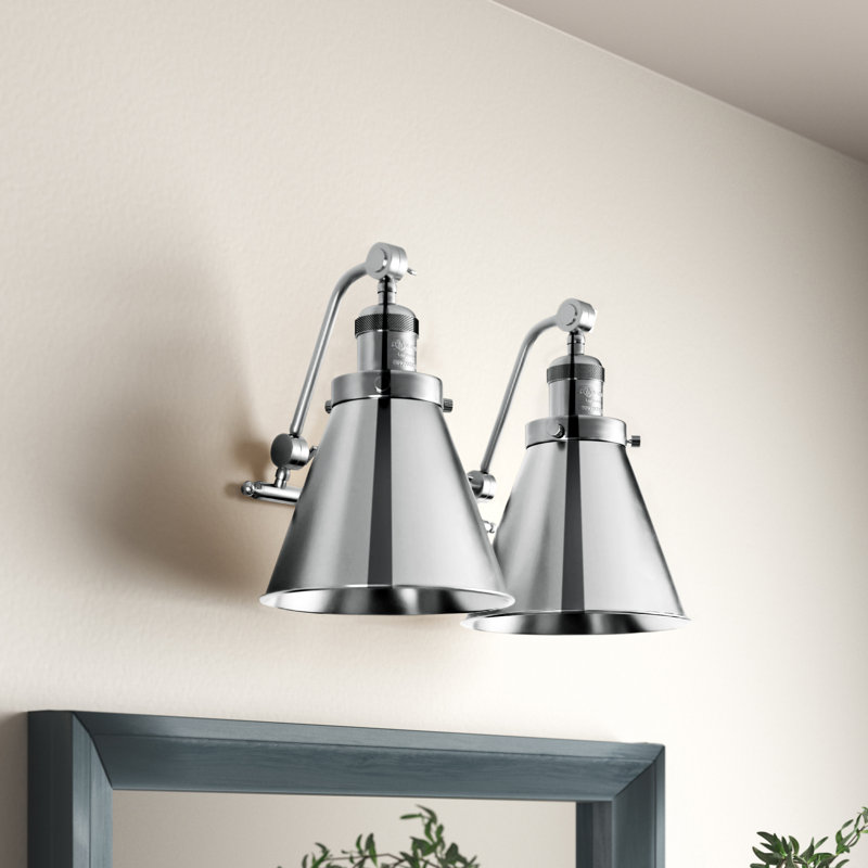 Éclairage pour salle de bain à 2 lumières à intensité variable Donovan, Incandescente, Chrome poli, Chrome poli