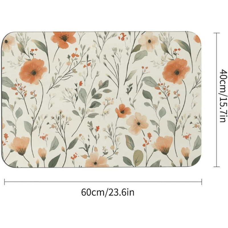 Tapis d'entrée antidérapant lavable Vintage Diatom Mud, 20 x 32 po, Single- 31.5" L x 19.5" W
