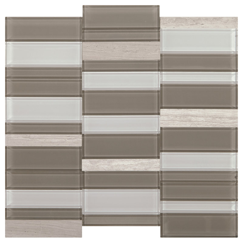 Simply Stick Mosaix 1.2'' W x 4'' L Natural Stone Peel and Stick Mosaic Tile, Chenille White