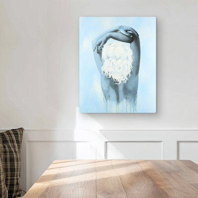 Sweet Woman - Blue Modern Metal Print for Home Decor