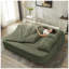 Canapé-lit modulaire convertible en velours côtelé moelleux avec méridienne indépendante, canapé pour très grand lit de 80 po et couverture à double usage, vert-125954714