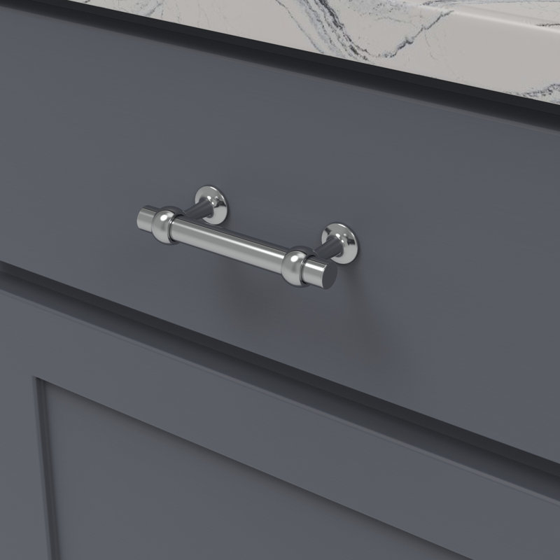 Ostia Collection Pull, 3", Chrome