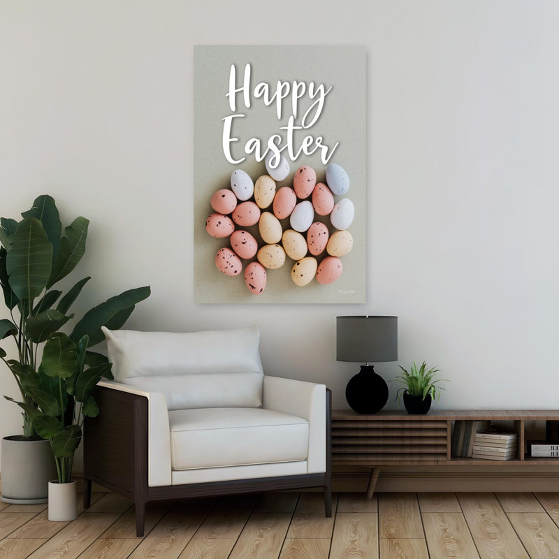 Joyeuses Pâques, œufs, art printanier contemporain, H 36 po x l 24 po