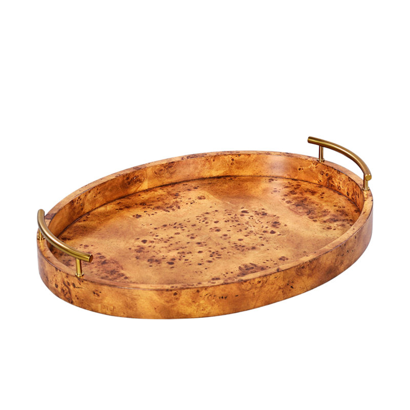 Oval Serving Tray, Rustic Burl