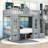 Anecia Convertible Bunk Bed With Desk And Storage Drawers,Shelves-378494063-378494061